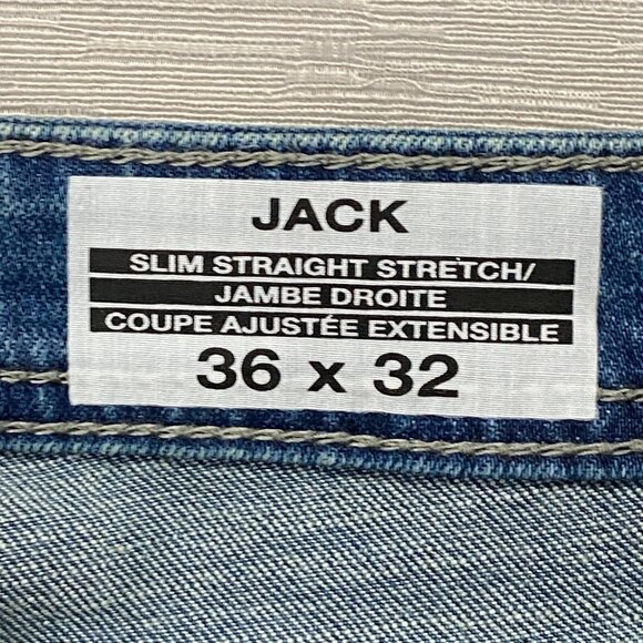 Buffalo David Bitton Jack Jeans Mens 36 x 32 Slim Fit Straight Medium Wash Denim - Picture 6 of 13